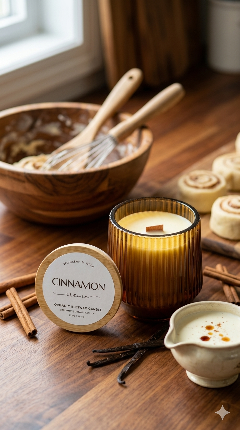 Cinnamon Crème - 10oz Organic Beeswax Candle