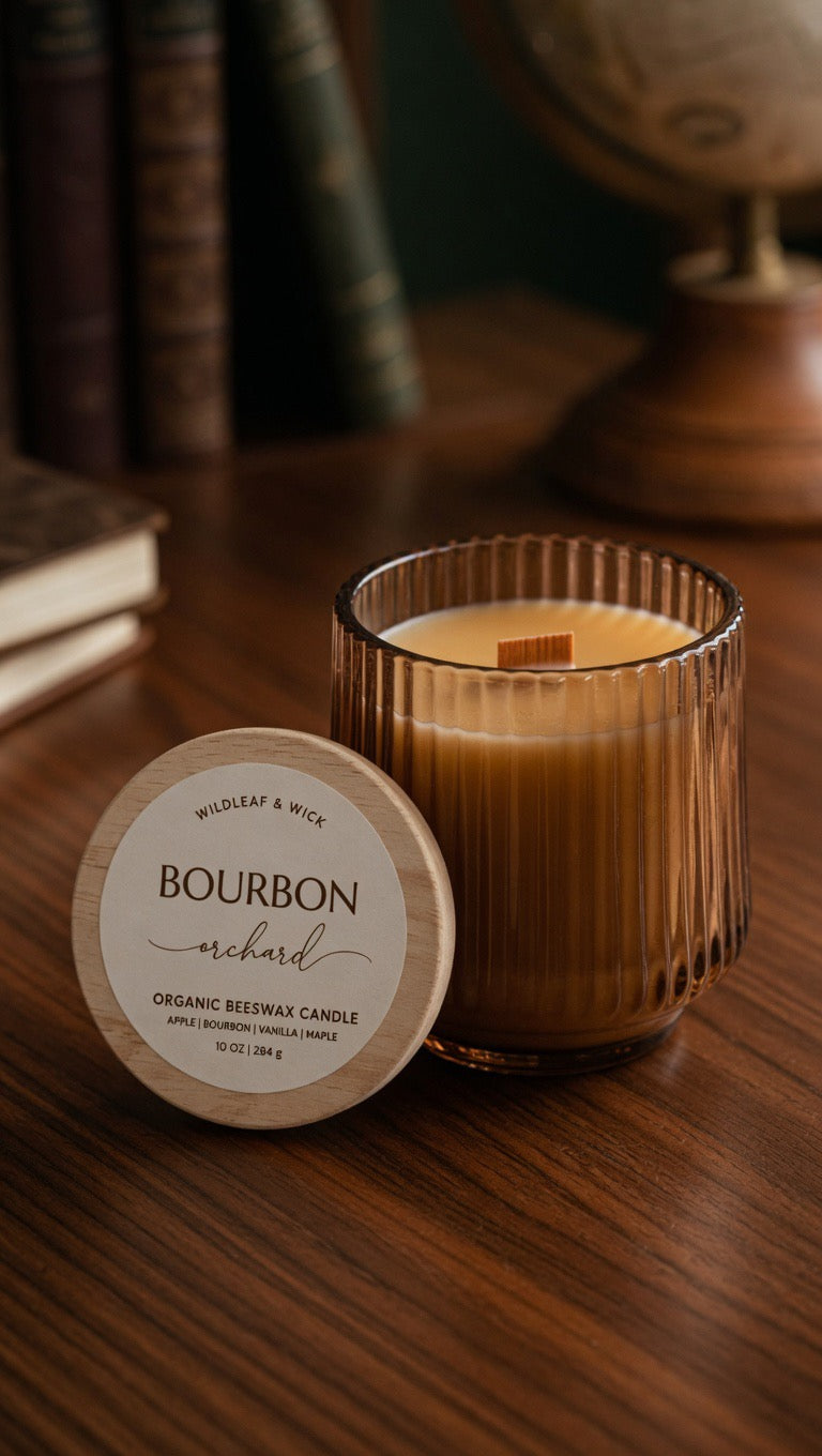 Bourbon Orchard - 10oz Organic Beeswax Candle