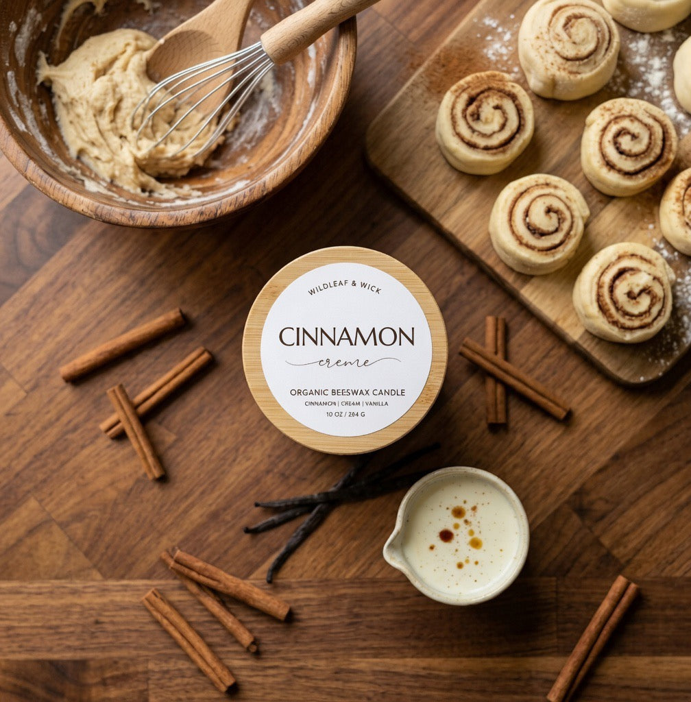 Cinnamon Crème - 10oz Organic Beeswax Candle