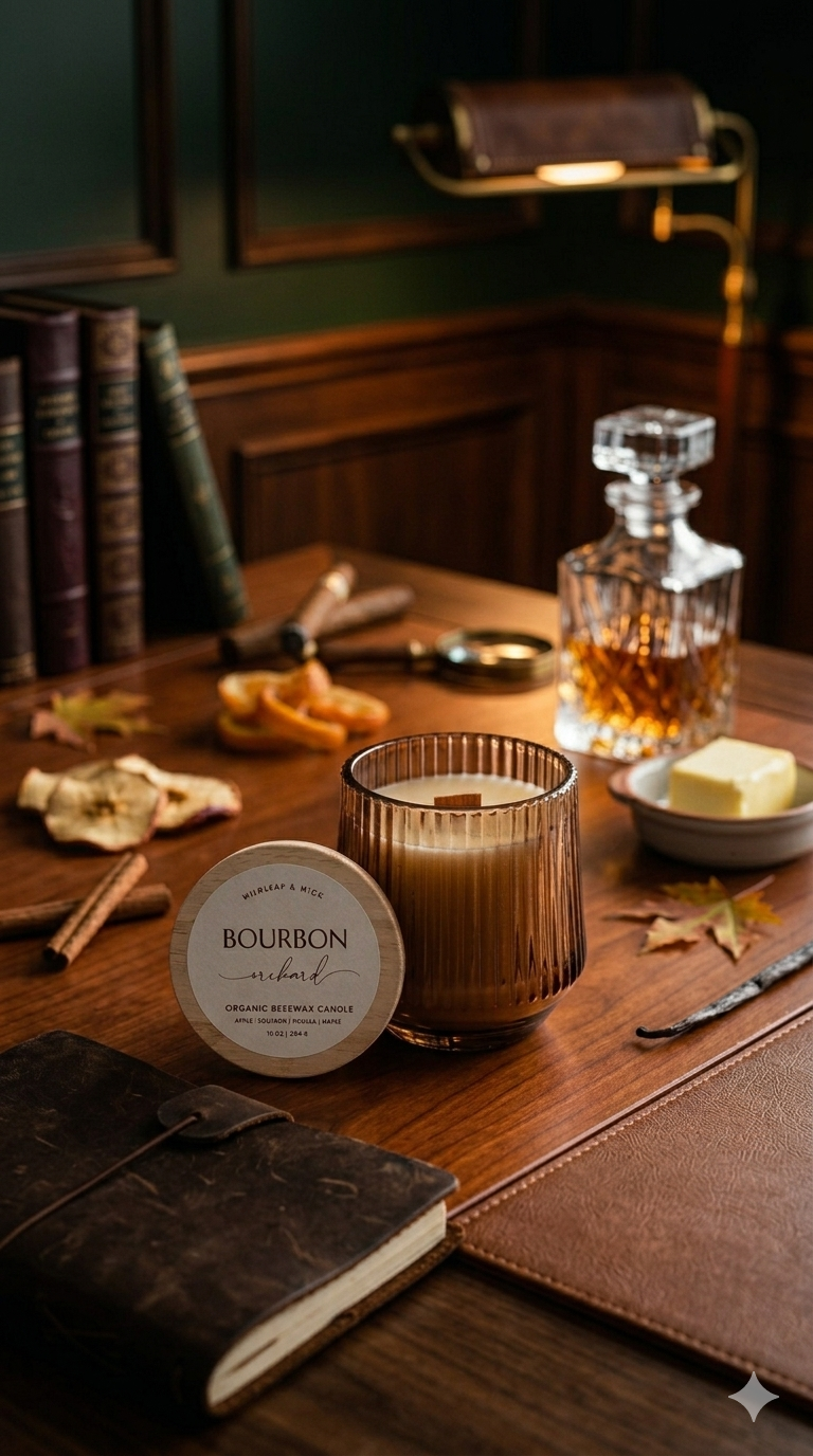 Bourbon Orchard - 10oz Organic Beeswax Candle