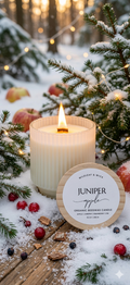 Juniper Apple - 10oz Organic Beeswax Candle
