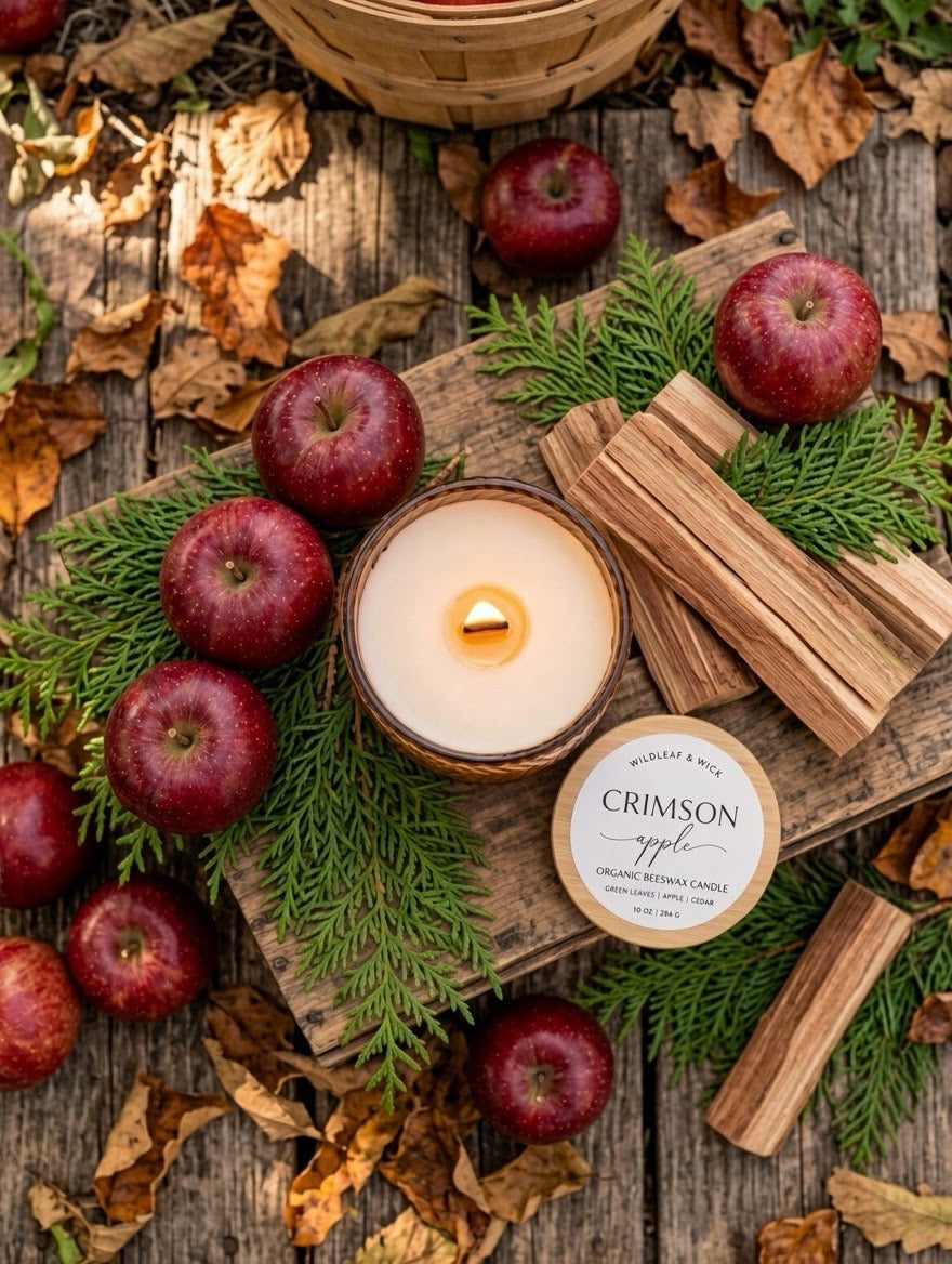 Crimson Apple - 10oz Organic Beeswax Candle