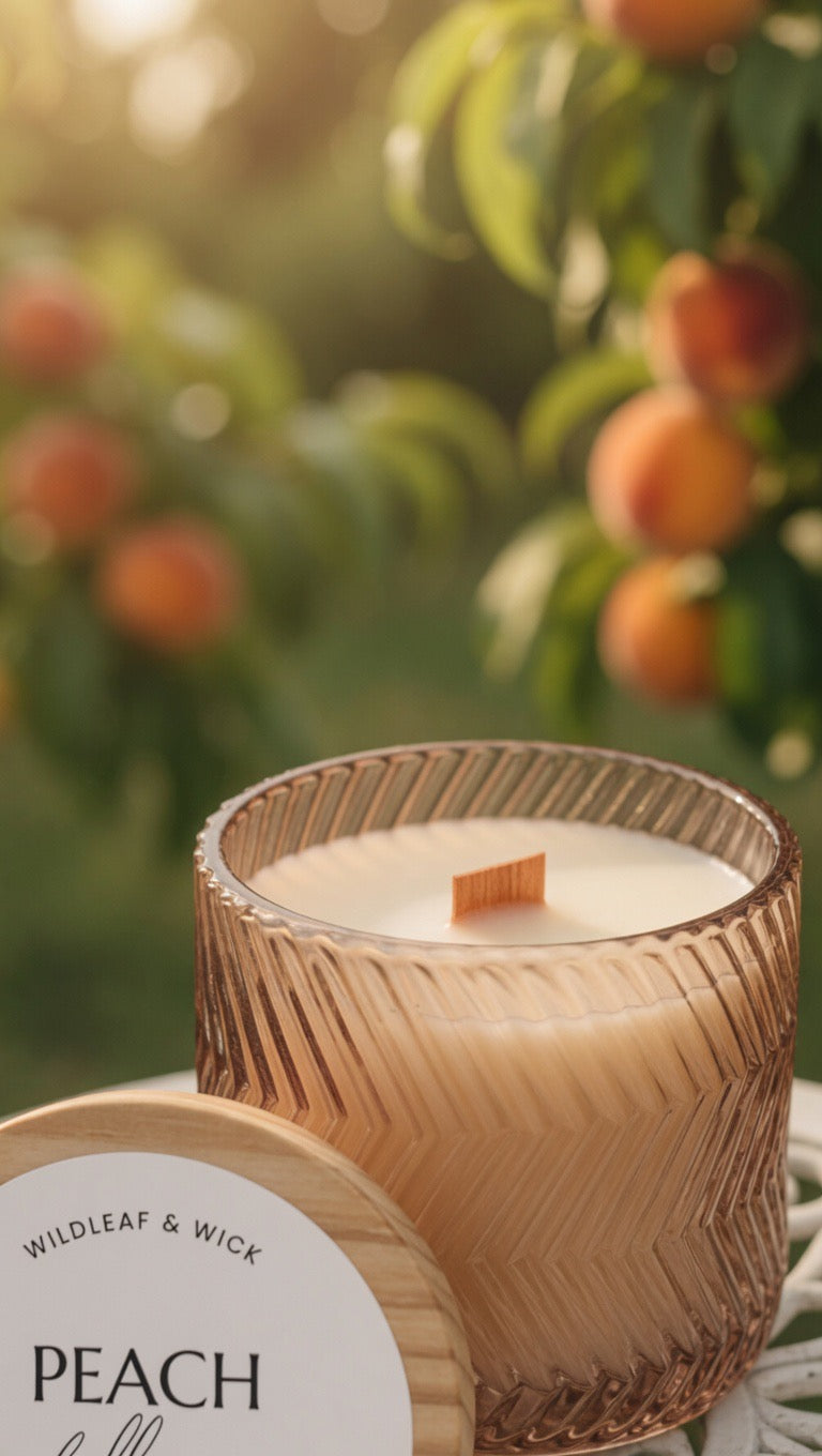 Peach Bellini - 10oz Organic Beeswax Candle