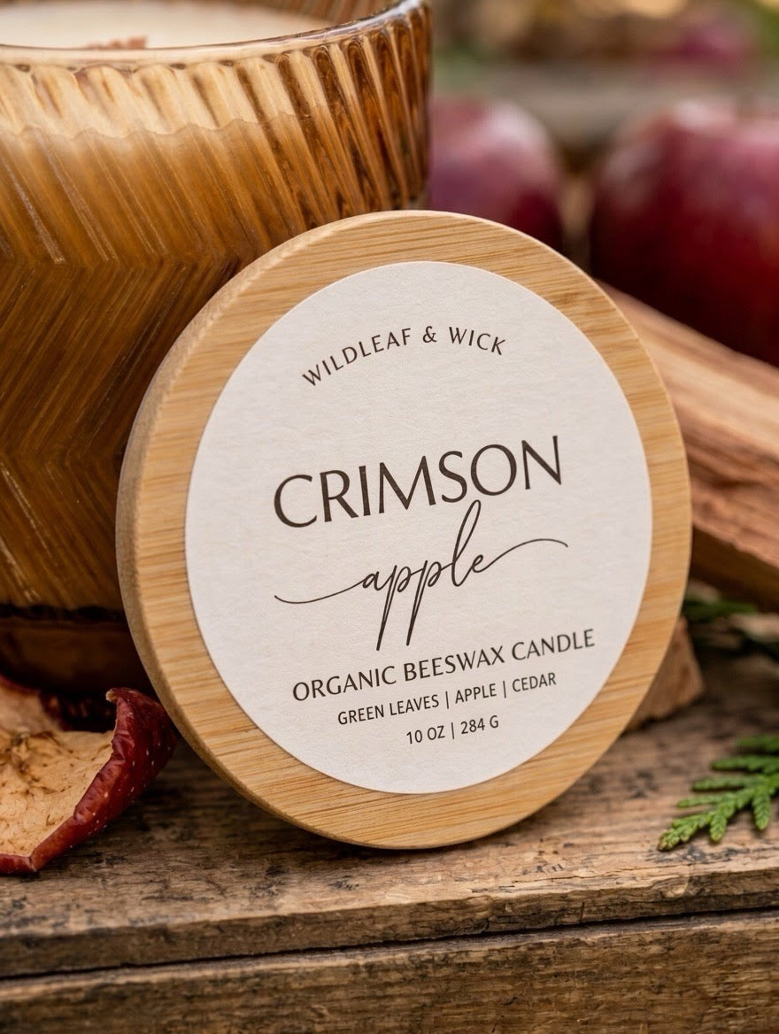 Crimson Apple - 10oz Organic Beeswax Candle