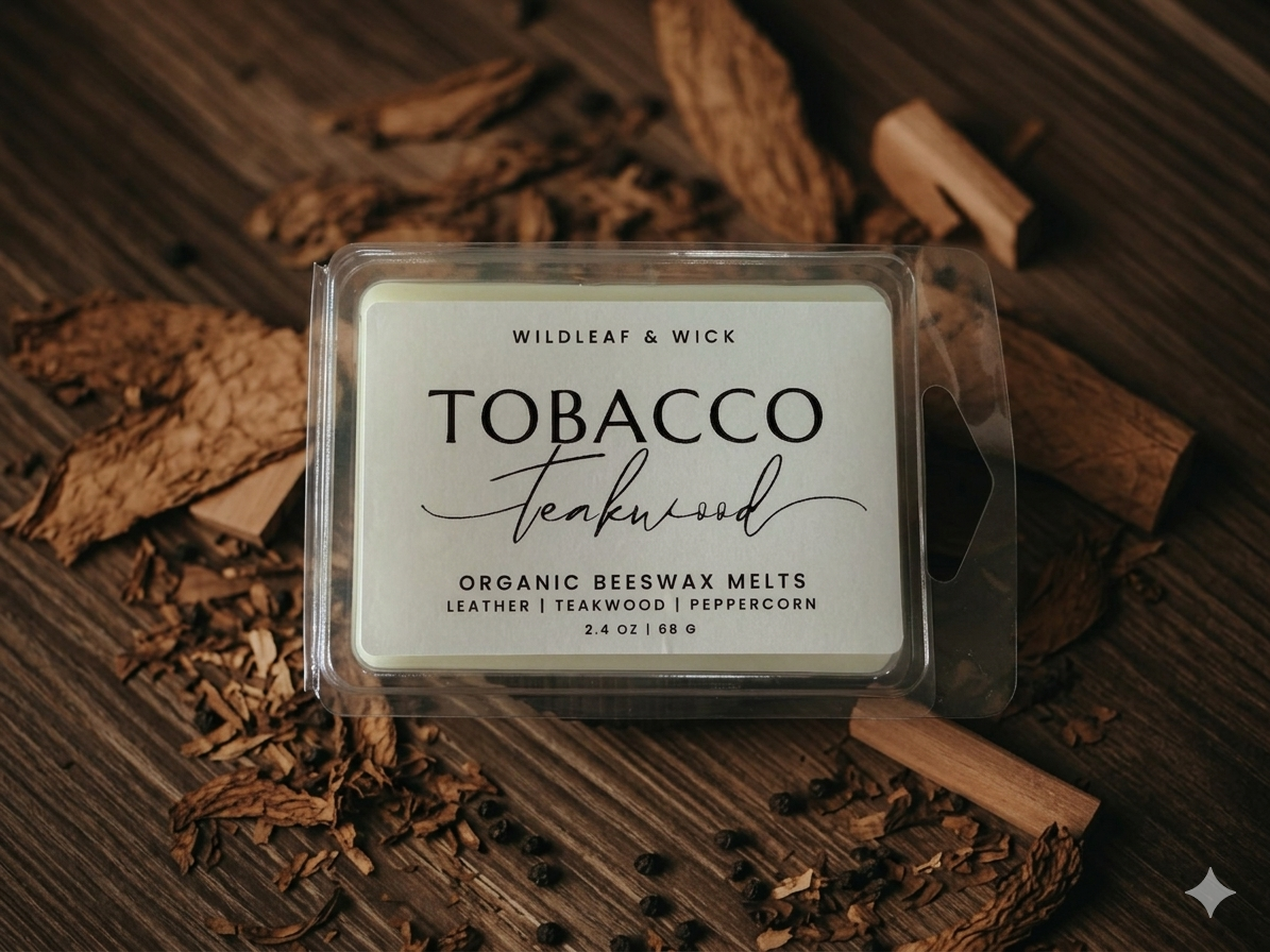Tobacco Teakwood - 2.4oz Organic Beeswax Melts