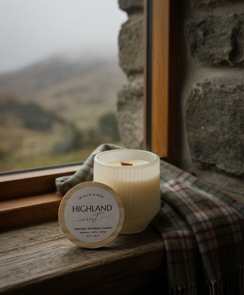 Highland Mist - 10oz Organic Beeswax Candle