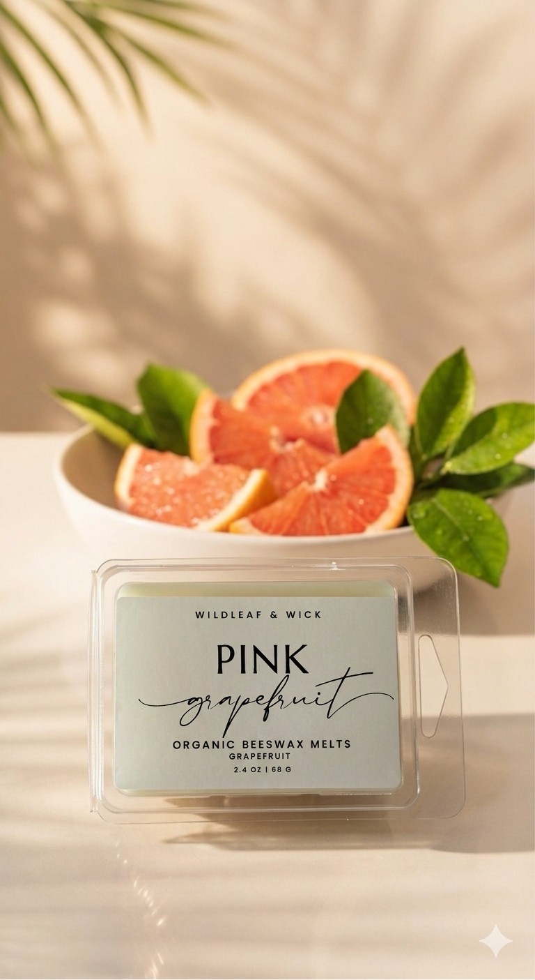 Pink Grapefruit - 2.4oz Organic Beeswax Melts