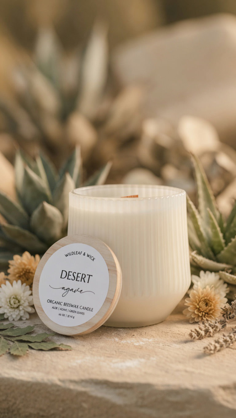 Desert Agave - 10oz Organic Beeswax Candle