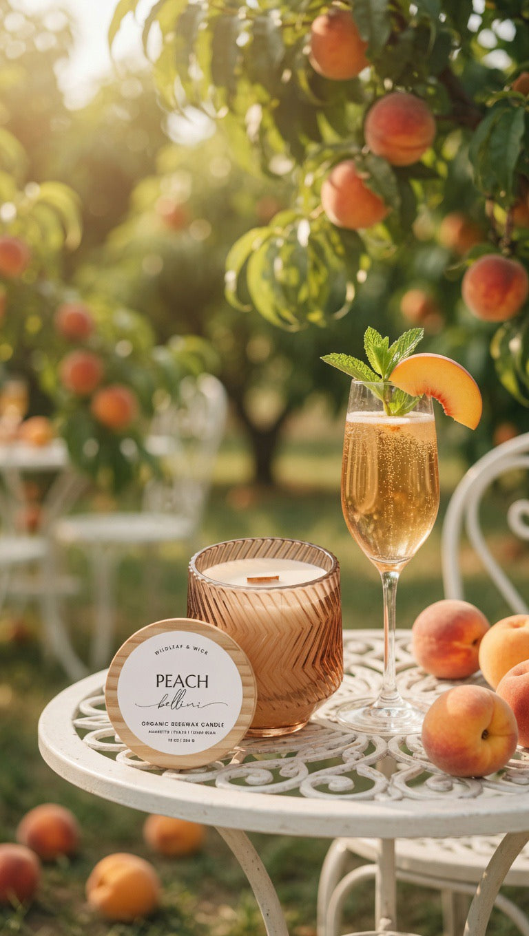 Peach Bellini - 10oz Organic Beeswax Candle