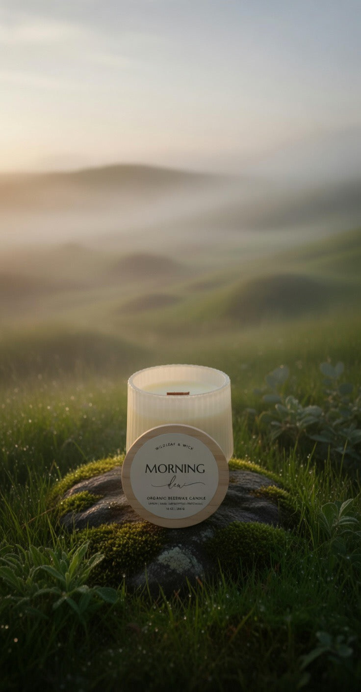 Morning Dew - 10oz Organic Beeswax Candle