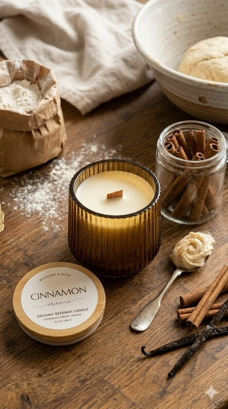 Cinnamon Crème - 10oz Organic Beeswax Candle
