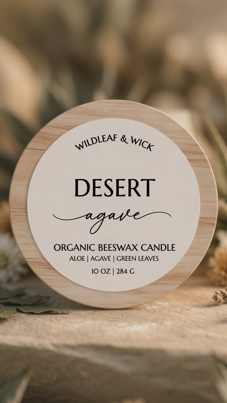 Desert Agave - 10oz Organic Beeswax Candle