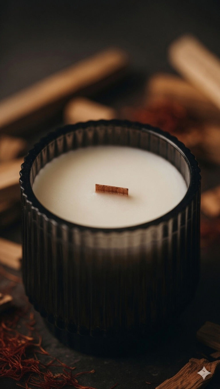 Saffron Woods - 10oz Organic Beeswax Candle