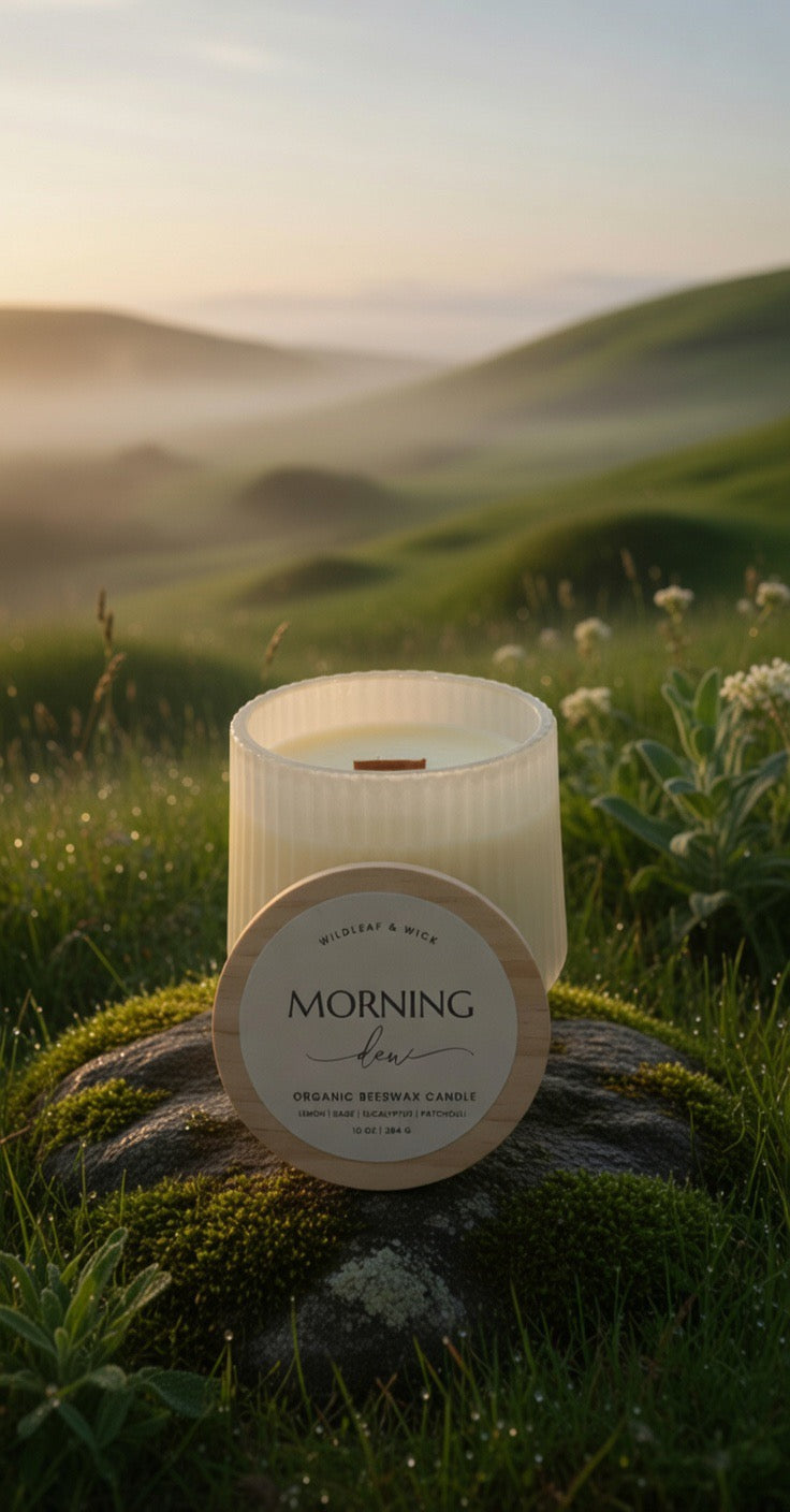 Morning Dew - 10oz Organic Beeswax Candle