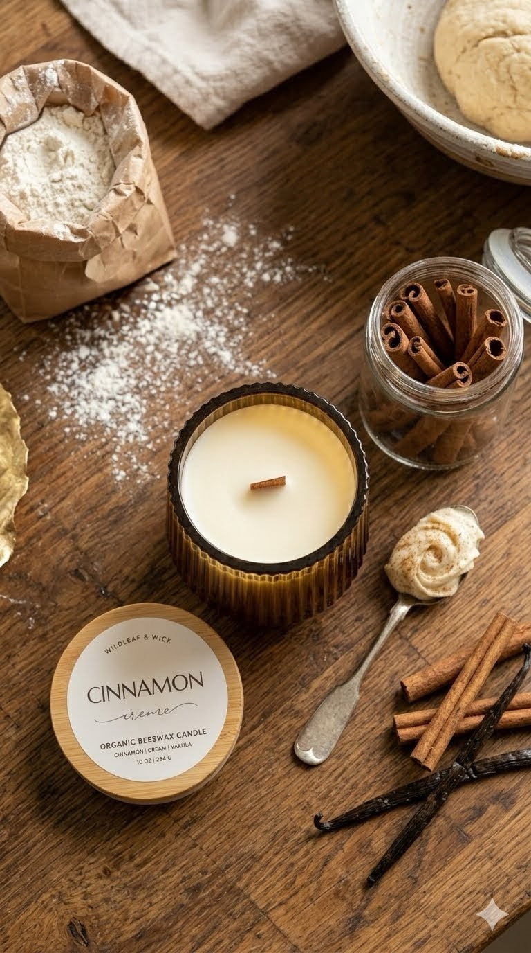 Cinnamon Crème - 10oz Organic Beeswax Candle