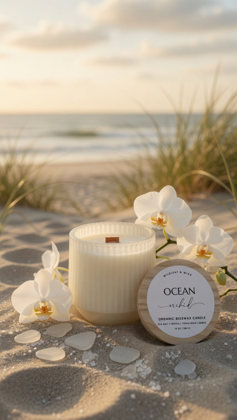 Ocean Orchid - 10oz Organic Beeswax Candle