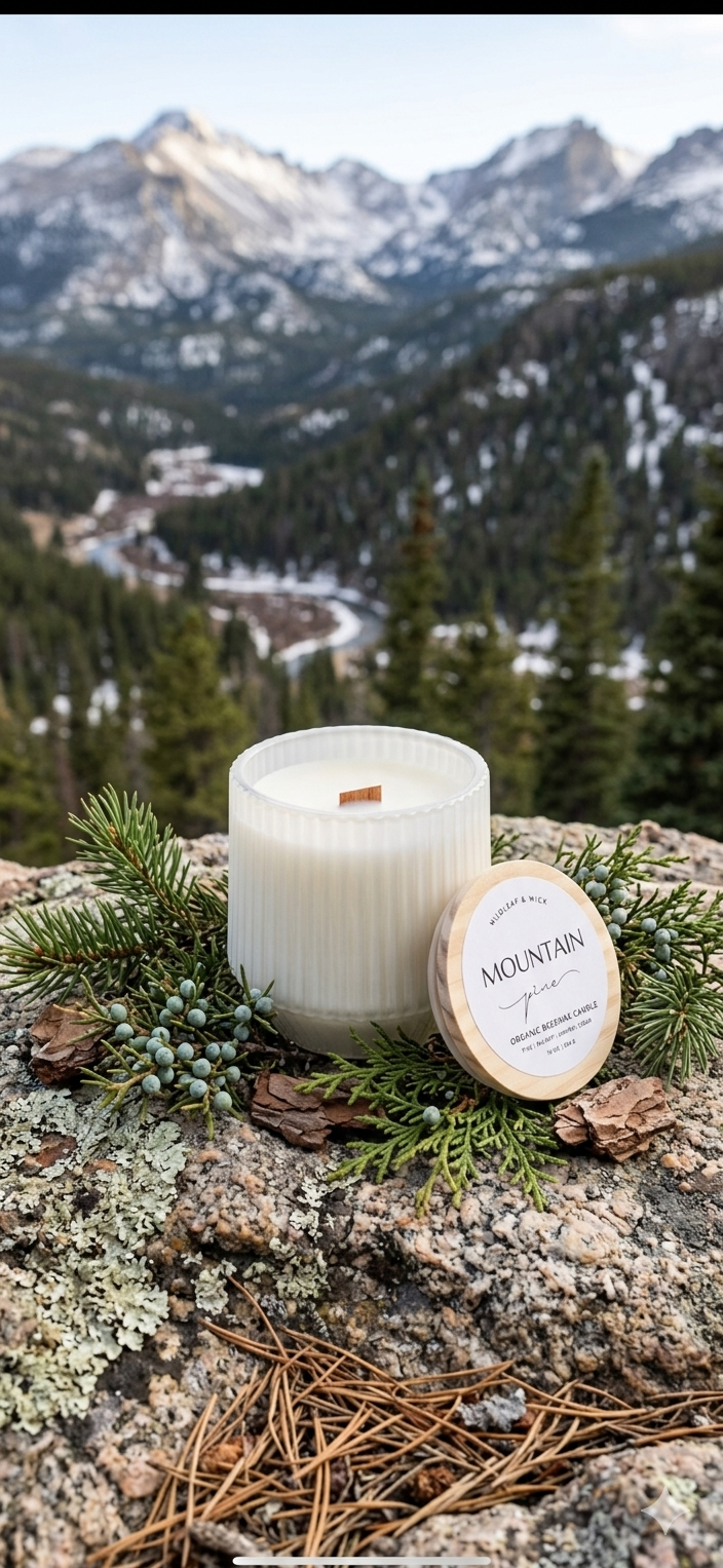 Mountain Pine - 10oz Organic Beeswax Candle