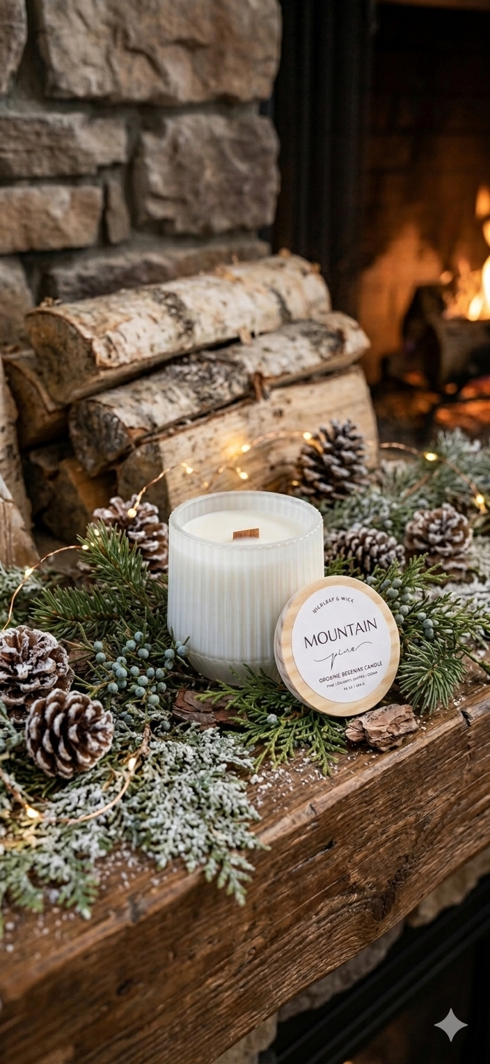 Mountain Pine - 10oz Organic Beeswax Candle