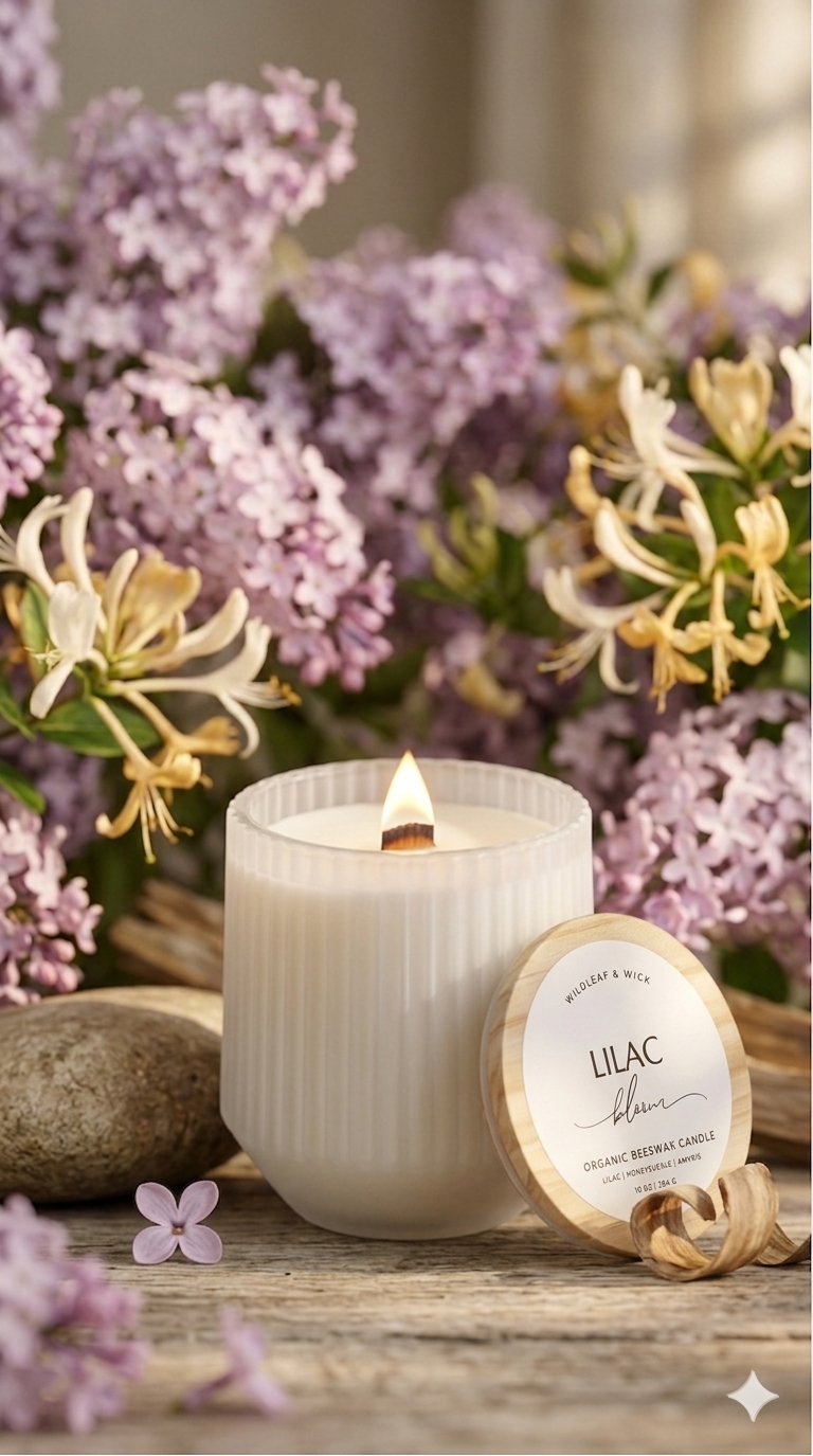 Lilac Bloom - 10oz Organic Beeswax Candle