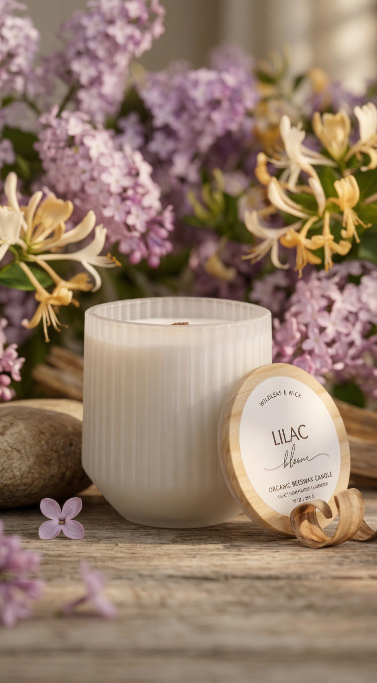 Lilac Bloom - 10oz Organic Beeswax Candle