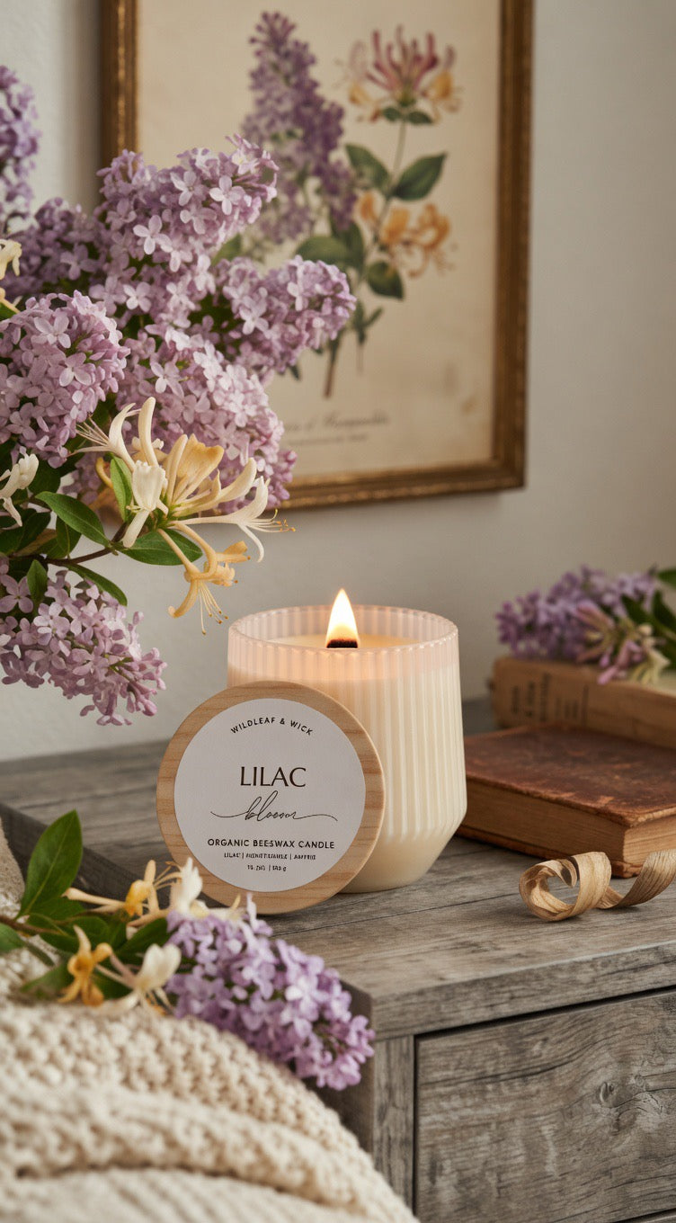 Lilac Bloom - 10oz Organic Beeswax Candle