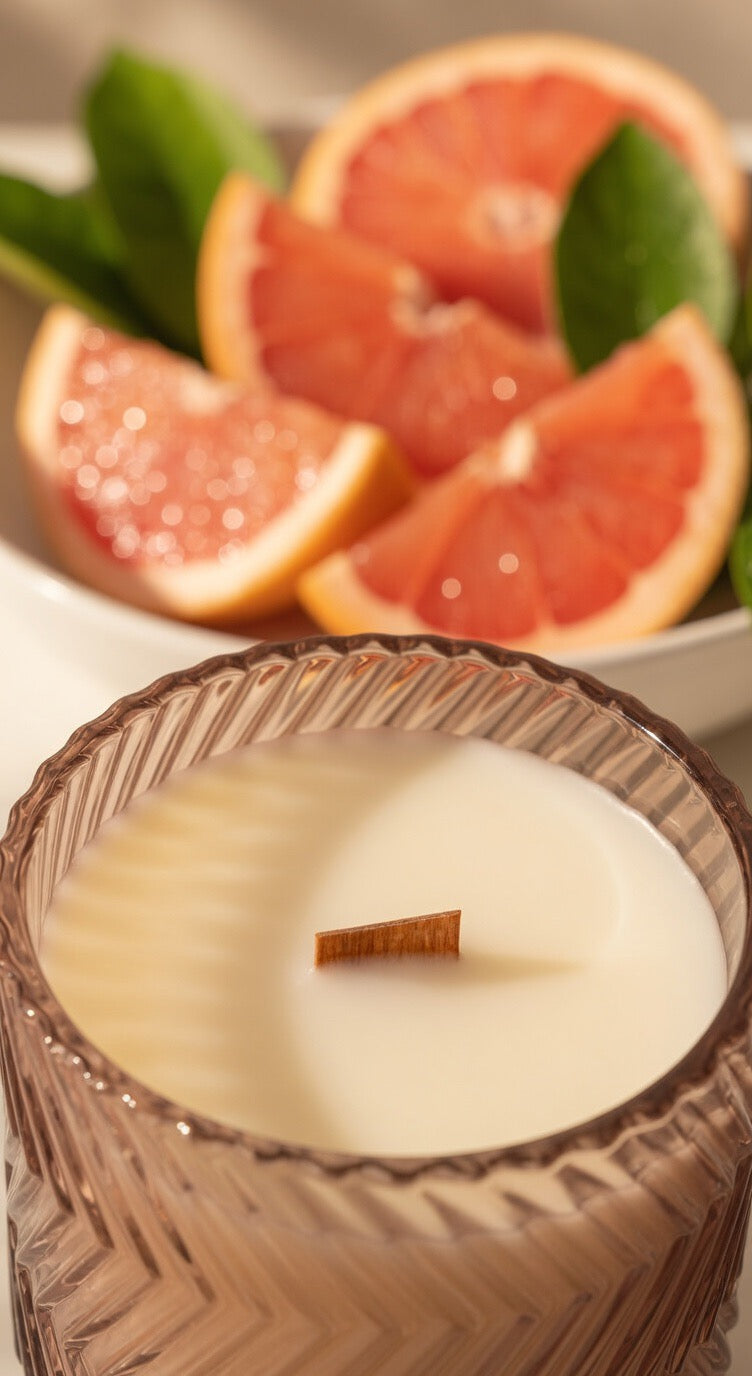 Pink Grapefruit - 10oz Organic Beeswax Candle