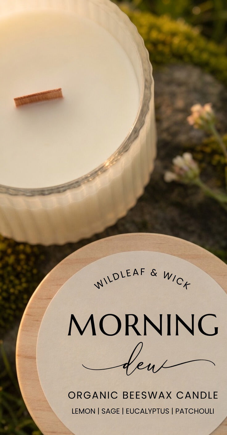 Morning Dew - 10oz Organic Beeswax Candle