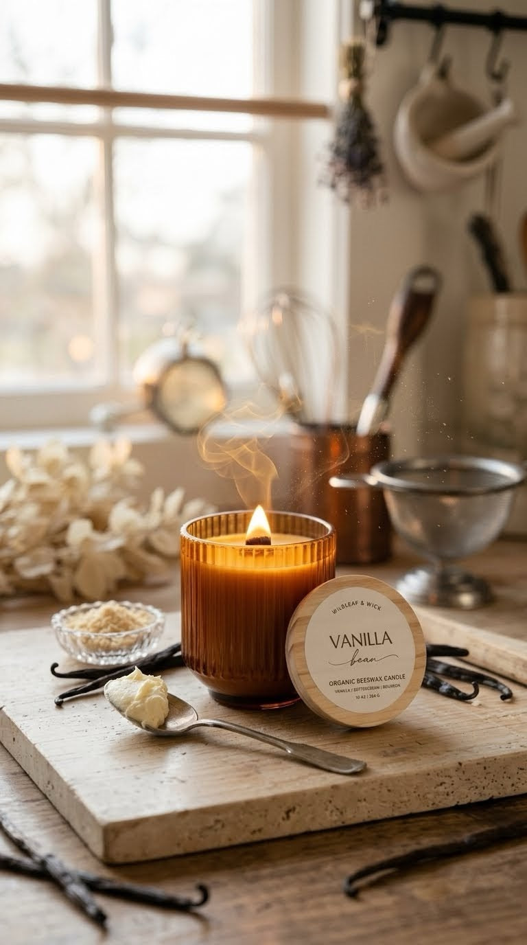Vanilla Bean - 10oz Organic Beeswax Candle