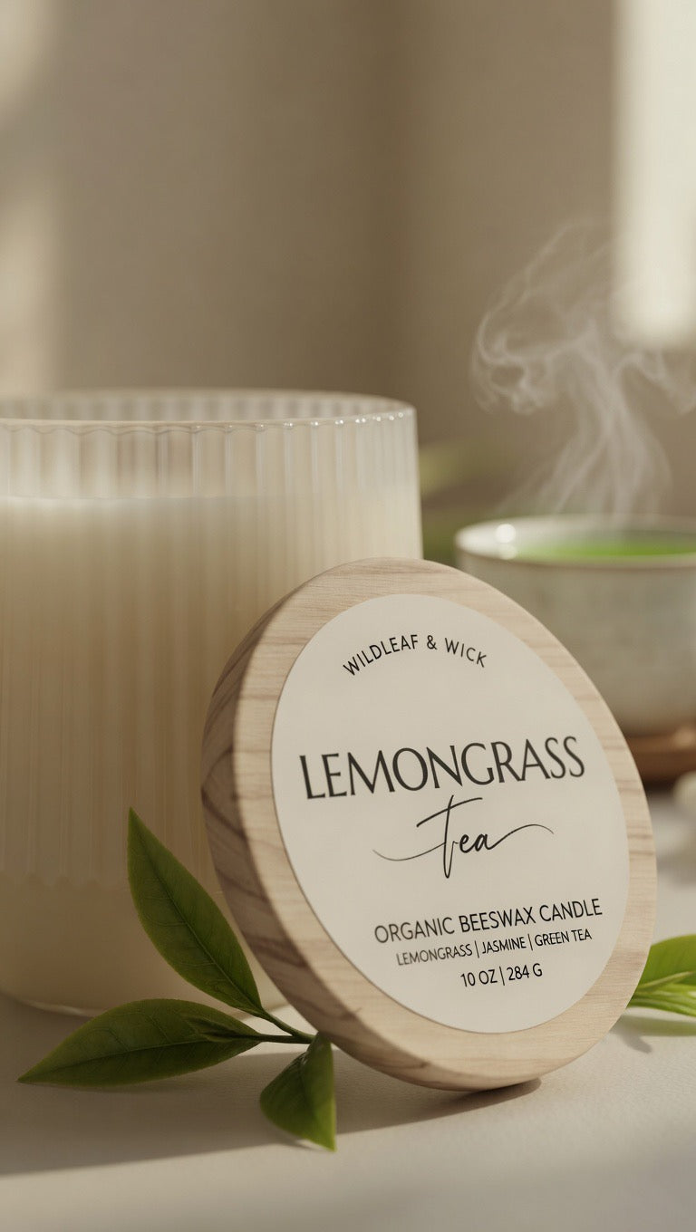 Lemongrass Tea - 10oz Organic Beeswax Candle