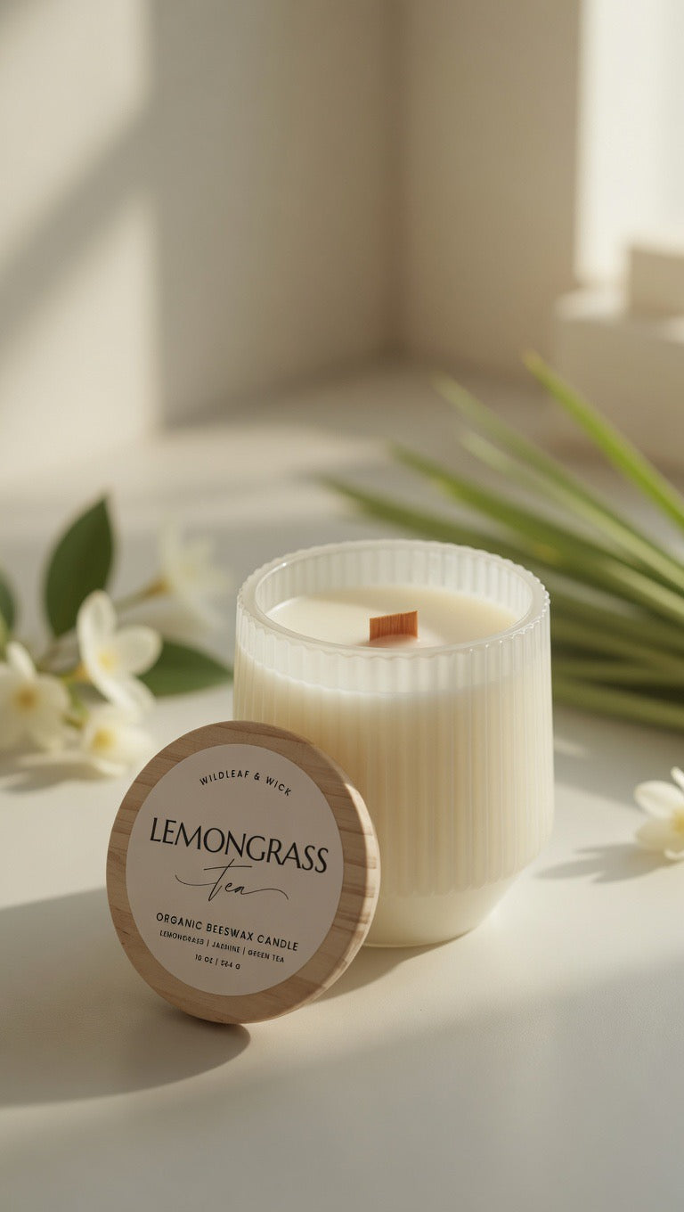 Lemongrass Tea - 10oz Organic Beeswax Candle