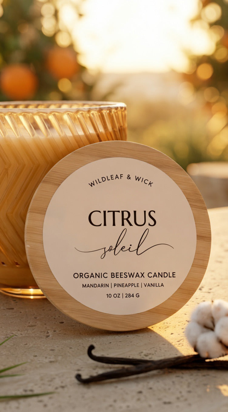Citrus Soleil - 10oz Organic Beeswax Candle
