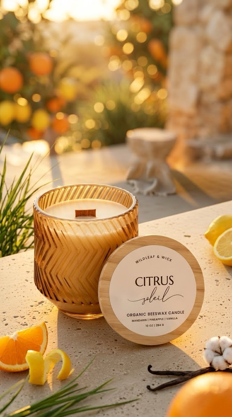 Citrus Soleil - 10oz Organic Beeswax Candle