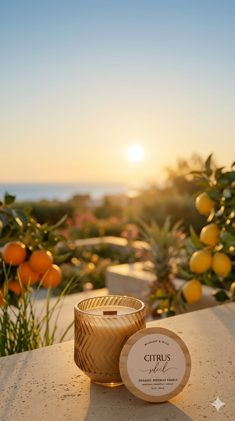 Citrus Soleil - 10oz Organic Beeswax Candle