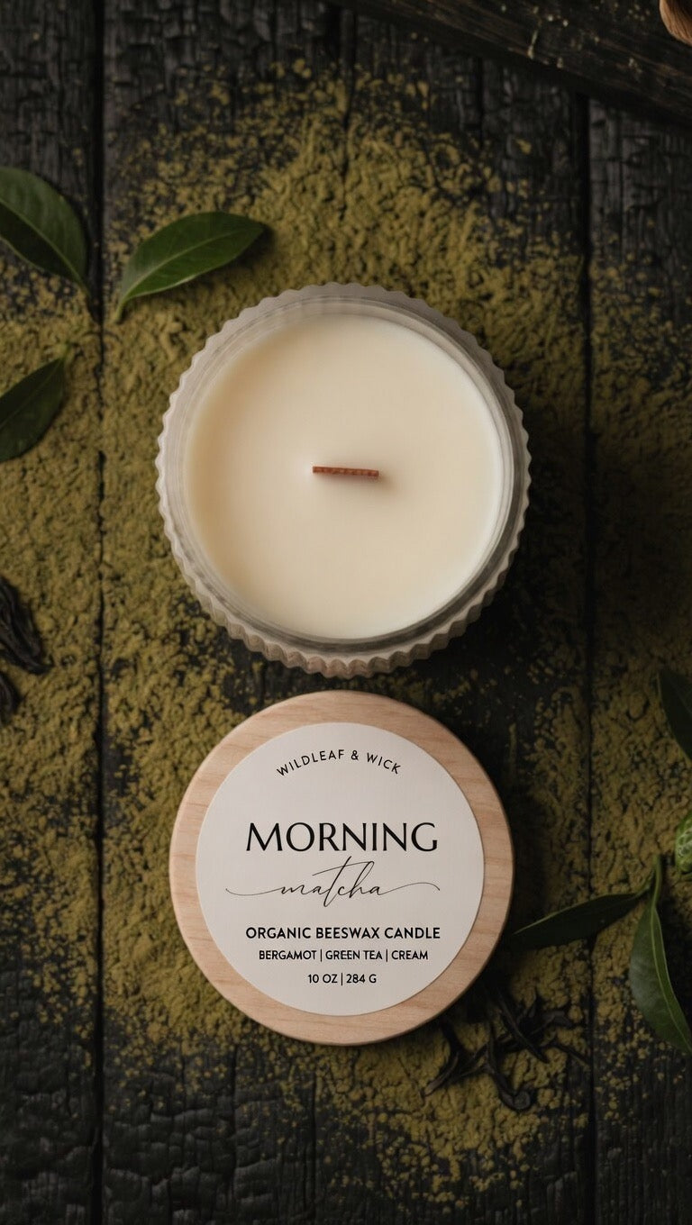 Morning Matcha - 10oz Organic Beeswax Candle