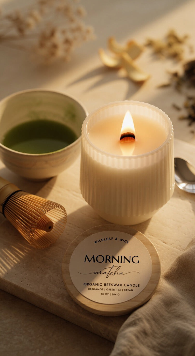 Morning Matcha - 10oz Organic Beeswax Candle