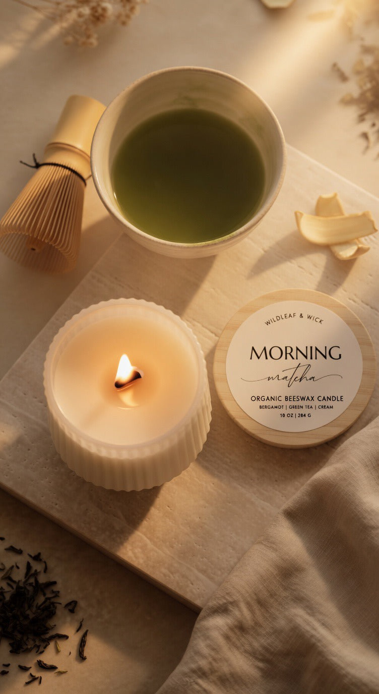 Morning Matcha - 10oz Organic Beeswax Candle