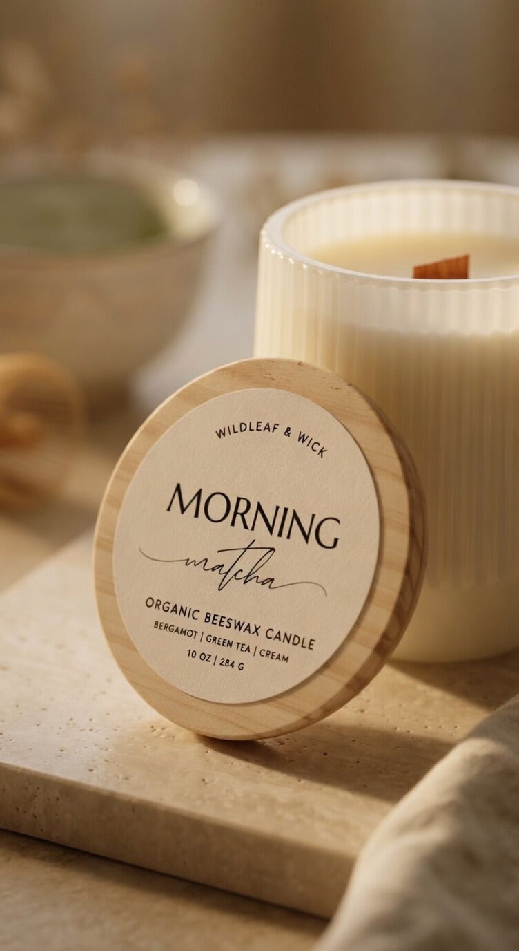 Morning Matcha - 10oz Organic Beeswax Candle