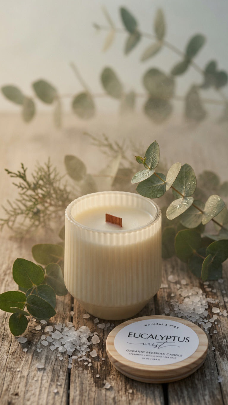 Eucalyptus Mist - 10oz Organic Beeswax Candle