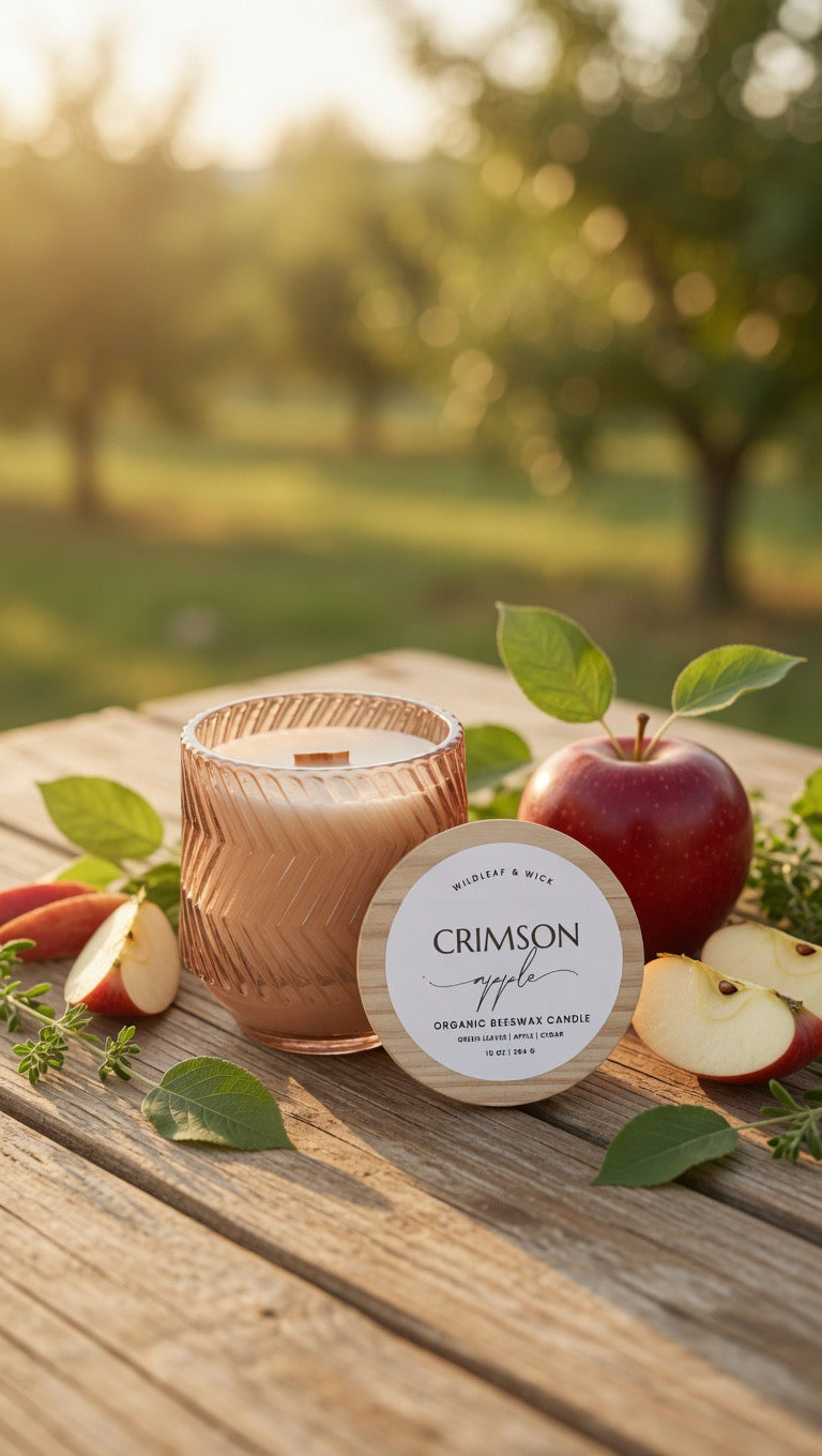 Crimson Apple - 10oz Organic Beeswax Candle