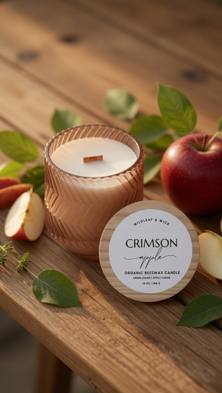 Crimson Apple - 10oz Organic Beeswax Candle