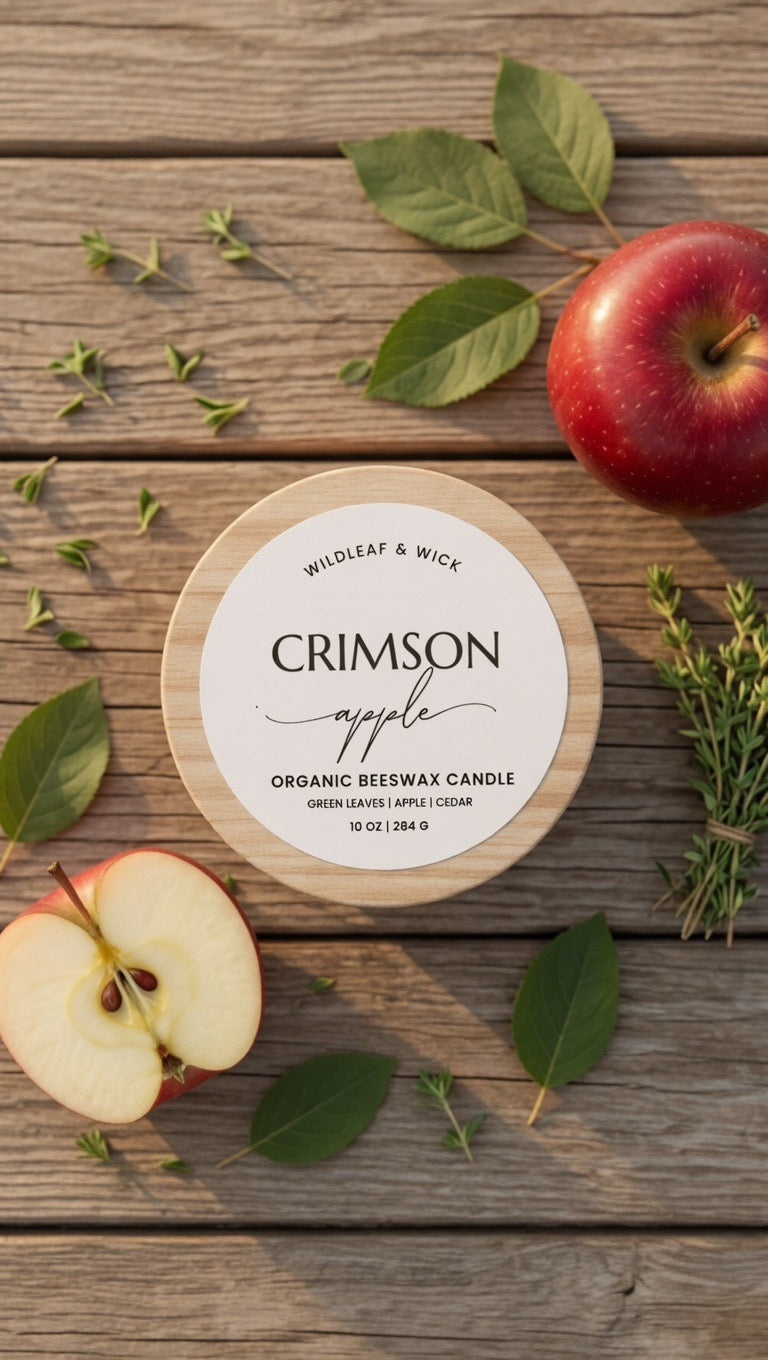 Crimson Apple - 10oz Organic Beeswax Candle
