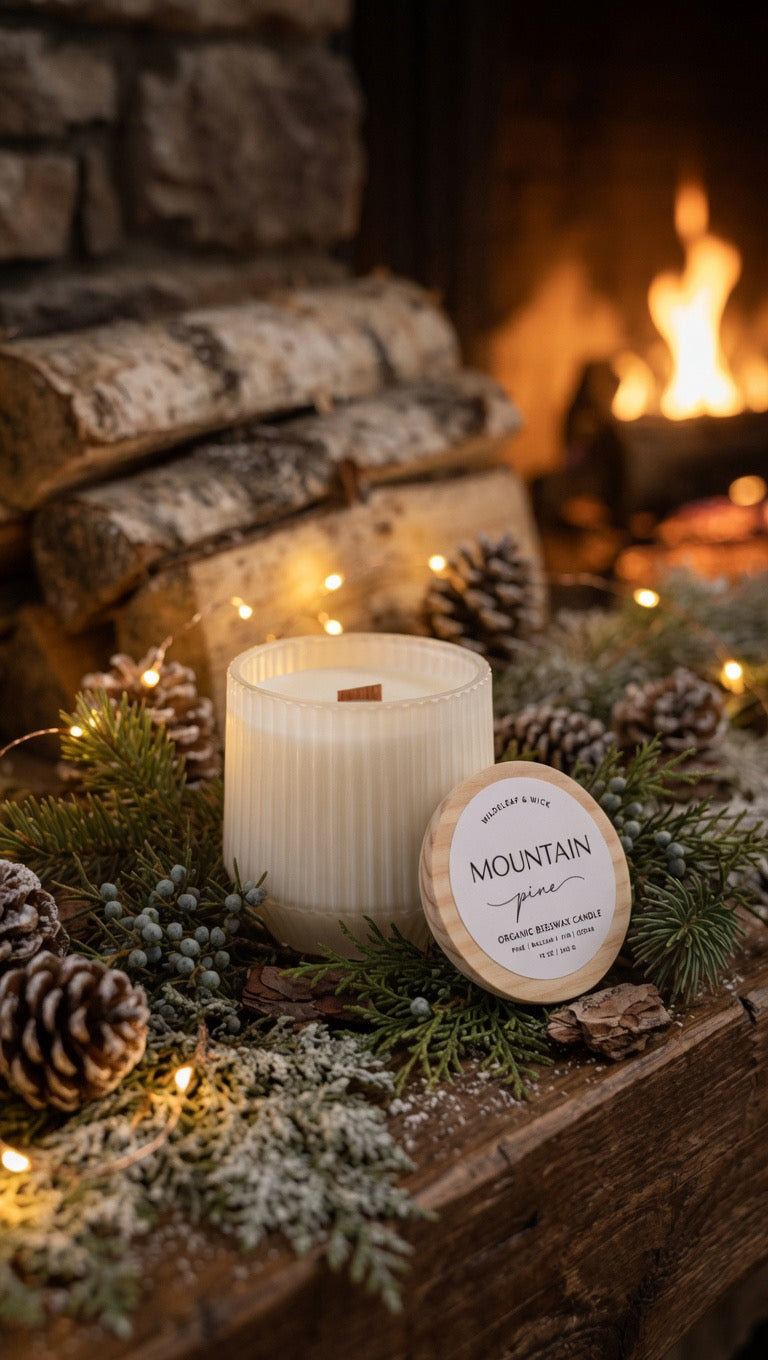 Mountain Pine - 10oz Organic Beeswax Candle