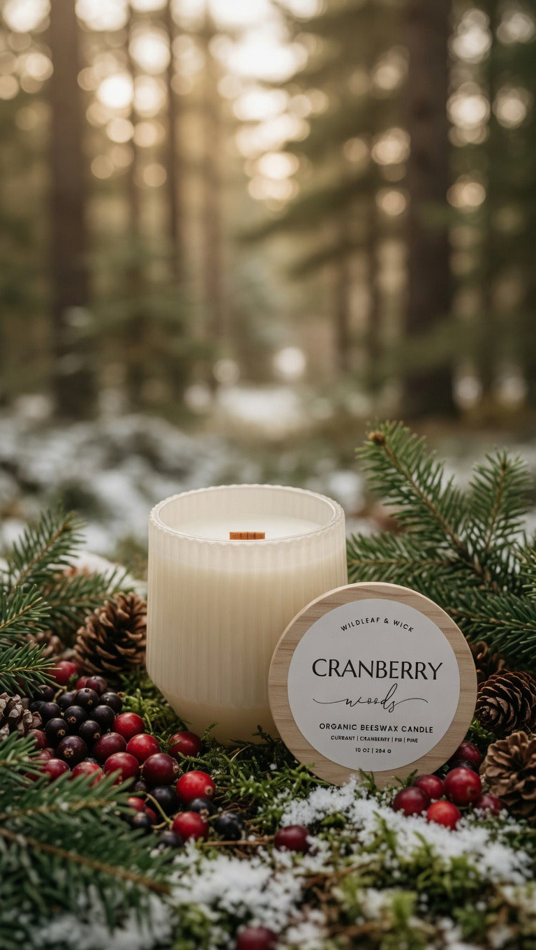 Cranberry Woods - 10oz Organic Beeswax Candle