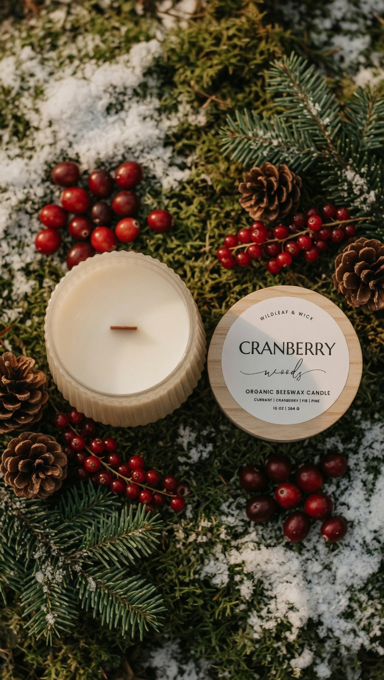 Cranberry Woods - 10oz Organic Beeswax Candle
