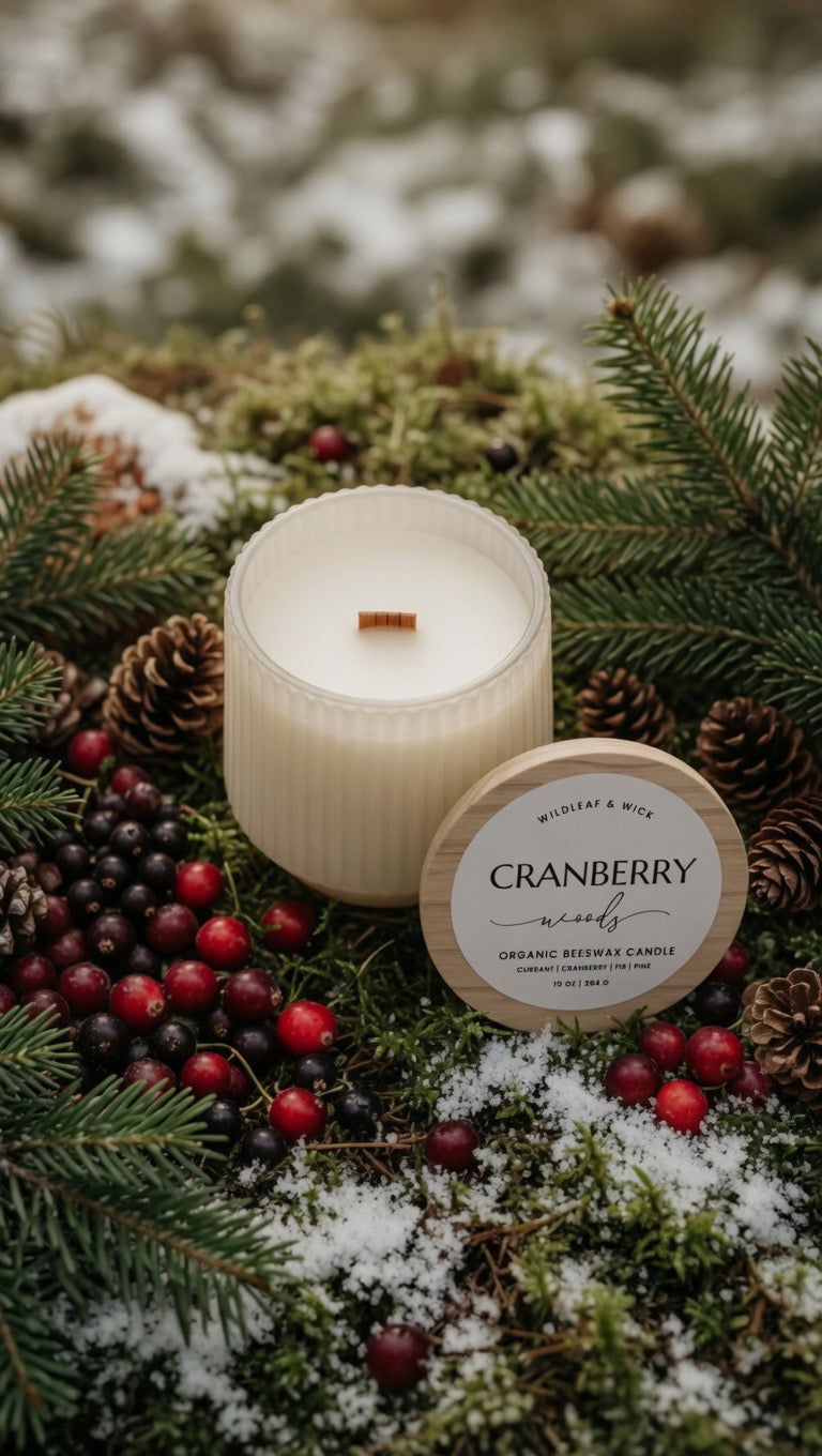 Cranberry Woods - 10oz Organic Beeswax Candle