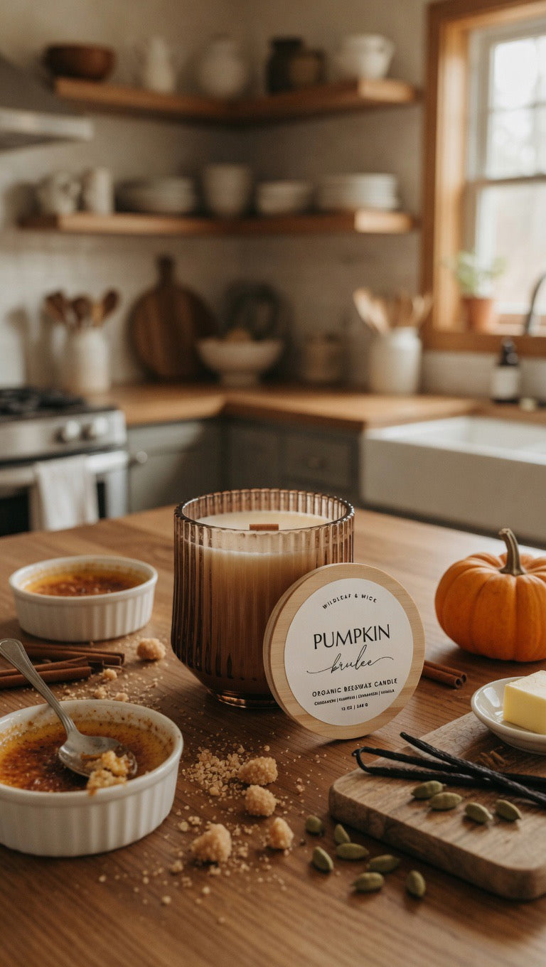 Pumpkin Brûlée - 10oz Organic Beeswax Candle