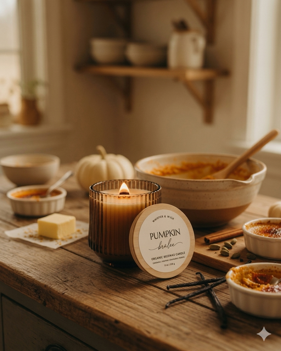 Pumpkin Brûlée - 10oz Organic Beeswax Candle