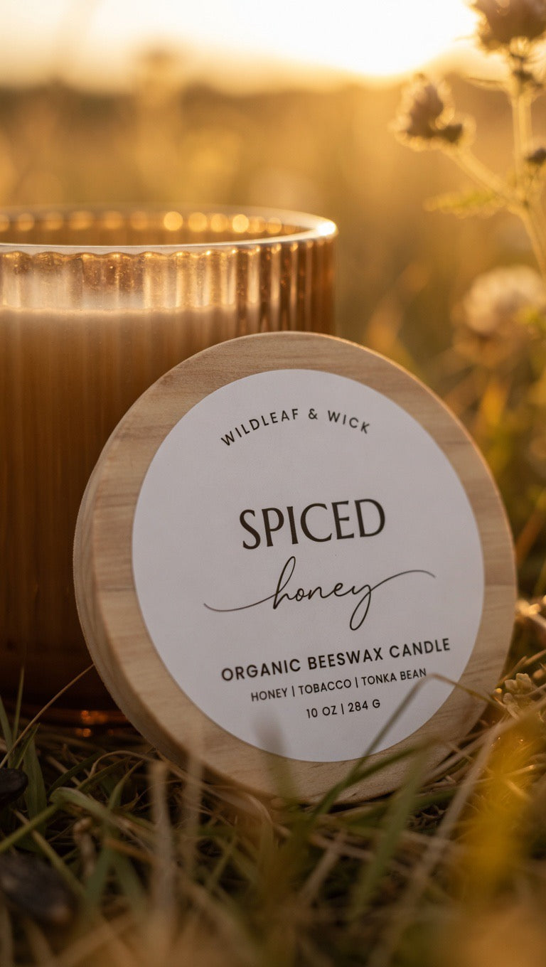 Spiced Honey - 10oz Organic Beeswax Candle