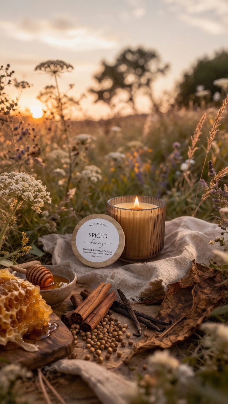 Spiced Honey - 10oz Organic Beeswax Candle