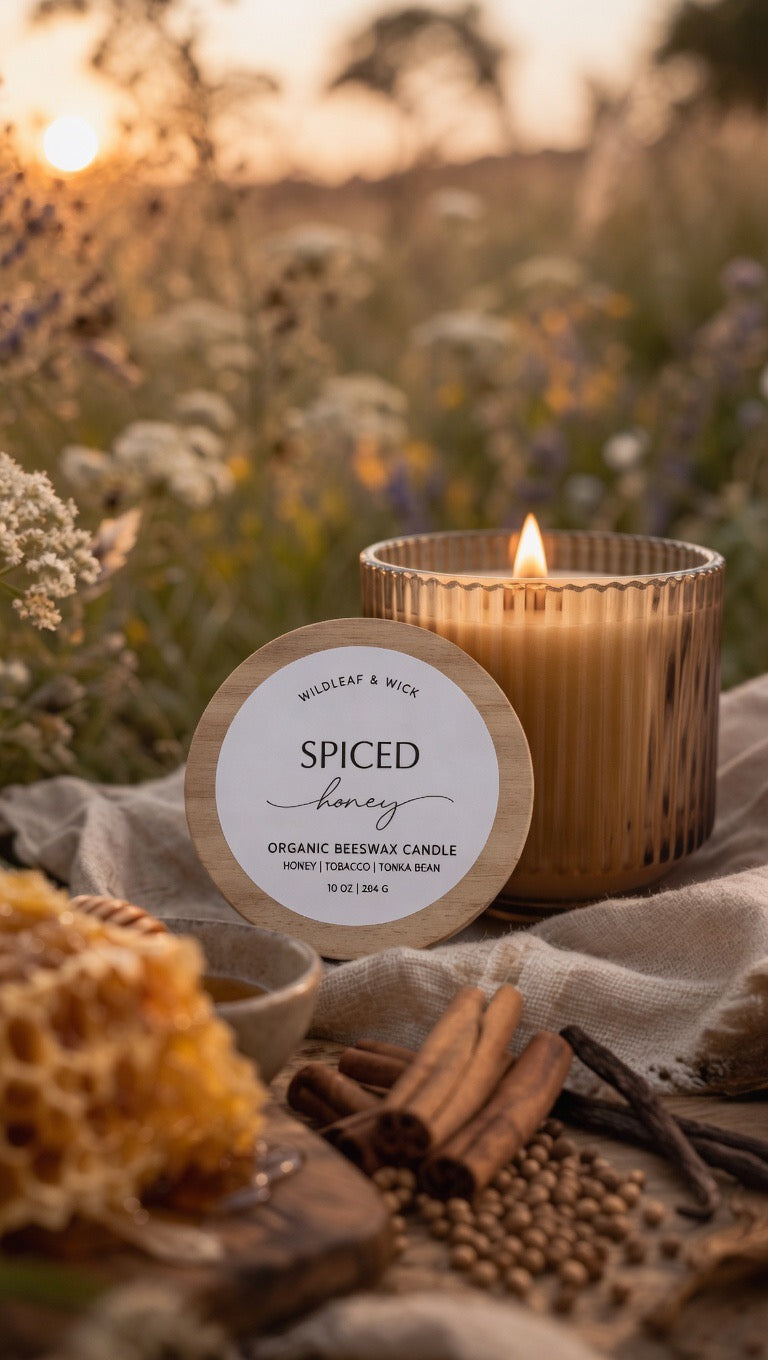 Spiced Honey - 10oz Organic Beeswax Candle
